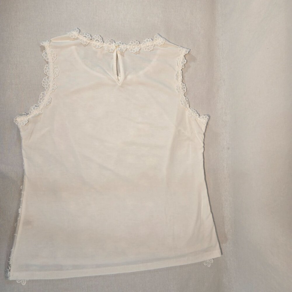 ADIVA Cottagecore Fairy White Lace Embroidered Floral Tank Top Size L New NO Tag - Picture 12 of 16